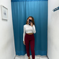 Pantalone slim fit bordeaux 8870