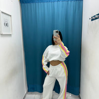 Coordinato felpa e pantalone con spacco 19051