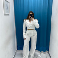Tailleur giacca crop e pantalone 38411