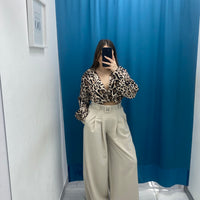 Pantalone wide leg con cintura 18065