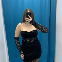 Vestito con manicotti in ricamo 6723