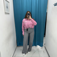 Pantalone wide leg grigio 2892