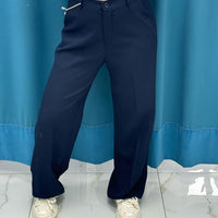 Pantalone wide leg blu 11938