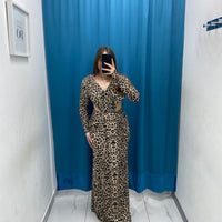 Vestito cut out leopardato 24654