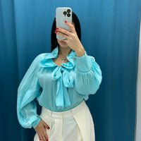 Camicia con colletto rouches 3612
