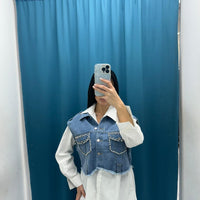 Camicia con gilet in denim 0648