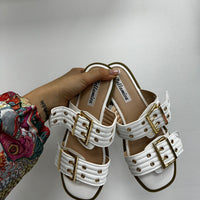Ciabatte con fibbie bianche 2733
