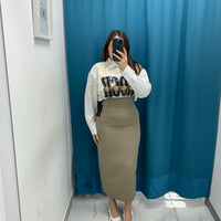 Gonna lunga tortora 3744