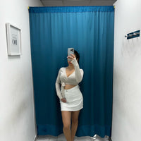 Gonna bianca con brillantini 605