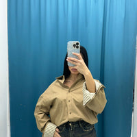 Giacca oversize beige Lumina 24091