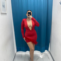 Vestito con piume 24308