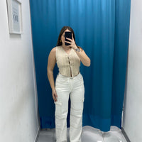 Jeans cargo bianco 90711
