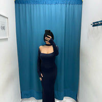Vestito longuette con scollo 13584