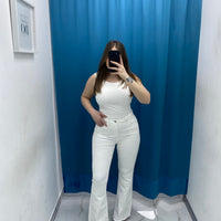 Jeans flare bianco 77791