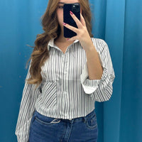 Camicia a righe con polsino 50818
