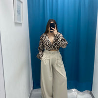 Pantalone wide leg con cintura 18065
