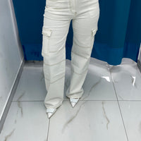 Jeans cargo bianco 90711