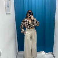 Pantalone wide leg con cintura 18065