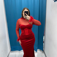 Vestito longuette velluto 24466