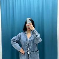 Giacca in denim con lacci 611