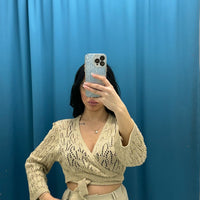 Blusa crochet beige 2430