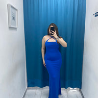 Vestito lungo a costine