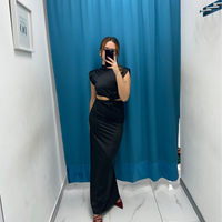 Vestito lungo cut out con spalline 35510