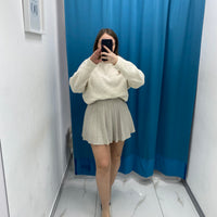 Gonna plissettata in lana 8040