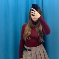Gonna a quadri con bordeaux 6638