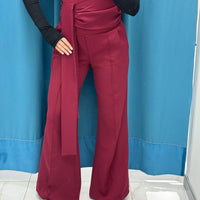 Pantalone con fascia bordeaux 16067