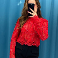 Maglia classy con perline 2078