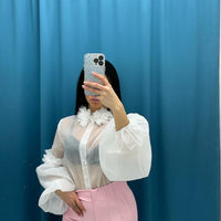 Camicia velata con dettaglio 9821