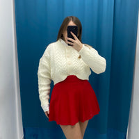 Gonna plissettata in lana 8040
