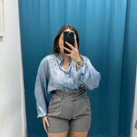 Shorts con fibbie grigio 12654
