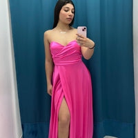 Vestito a fascia lungo raso 23638