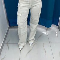 Jeans cargo bianco 90711