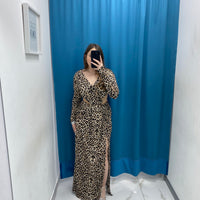 Vestito cut out leopardato 24654