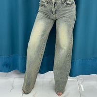 Jeans wide leg brillantini 21106