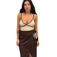 Gonna pareo in raso midi - 5108