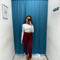 Pantalone slim fit bordeaux 8870