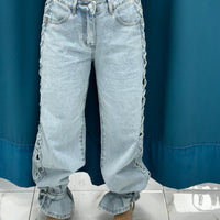 Jeans stringato denim chiaro 10119