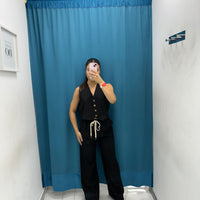 Coordinato gilet e pantalone lino 12887