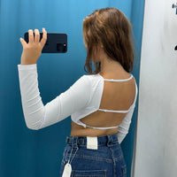 Top corto con scollo sul retro 6087