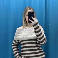 Off-Shoulder Coastline Knit - 3092