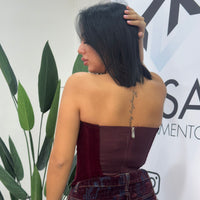 Crimson Velvet Corset - 6030