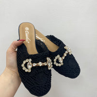 Slippers crochet nero