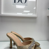 Sandali con brillantini gold