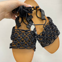 Sandali crochet nero