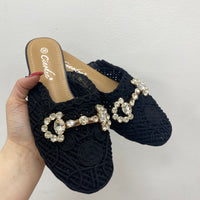 Slippers crochet nero