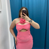 Vestito con rosa